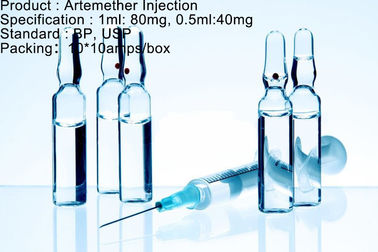 Antimalariyal Ajan Artemether Enjeksiyon Dozu Antimalaryal İlaç 80mg / 1ml 40mg / 0.5ml